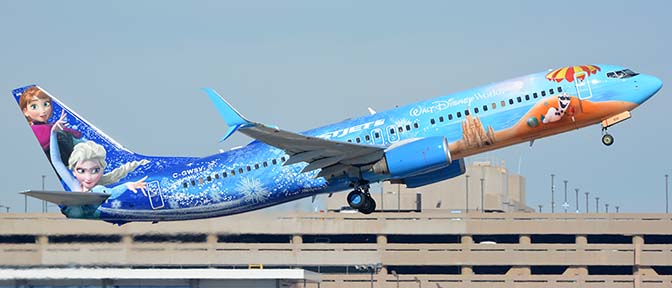 WestJet Boeing 737-8CT C-GWSV Frozen, Phoenix Sky Harbor, January 29, 2016